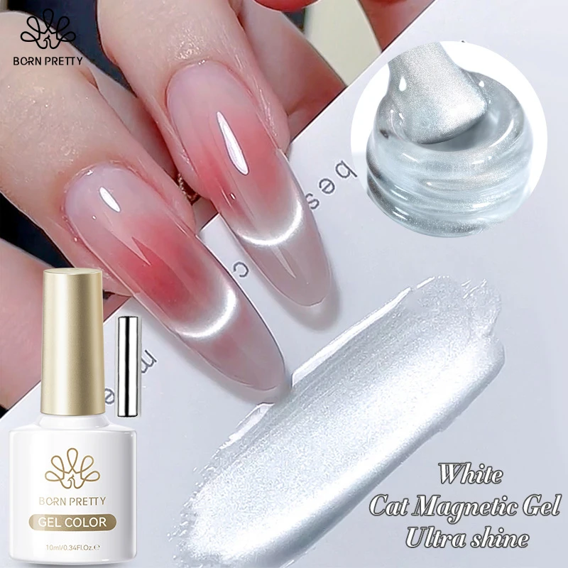 

BORN PRETTY 10 мл Магнитный гель-лак с белым котом Ультра блестящий гель-лак для ногтей для рождественского маникюра «сделай сам» дома