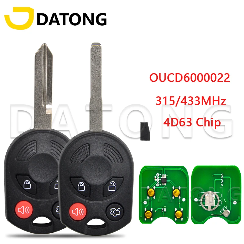 Datong World Car Remote Key For Ford C-Max Edge Escape Focus Mazda Lincoln Mercury FCC OUCD6000022 ID63 Chip 315Mhz Replace Key