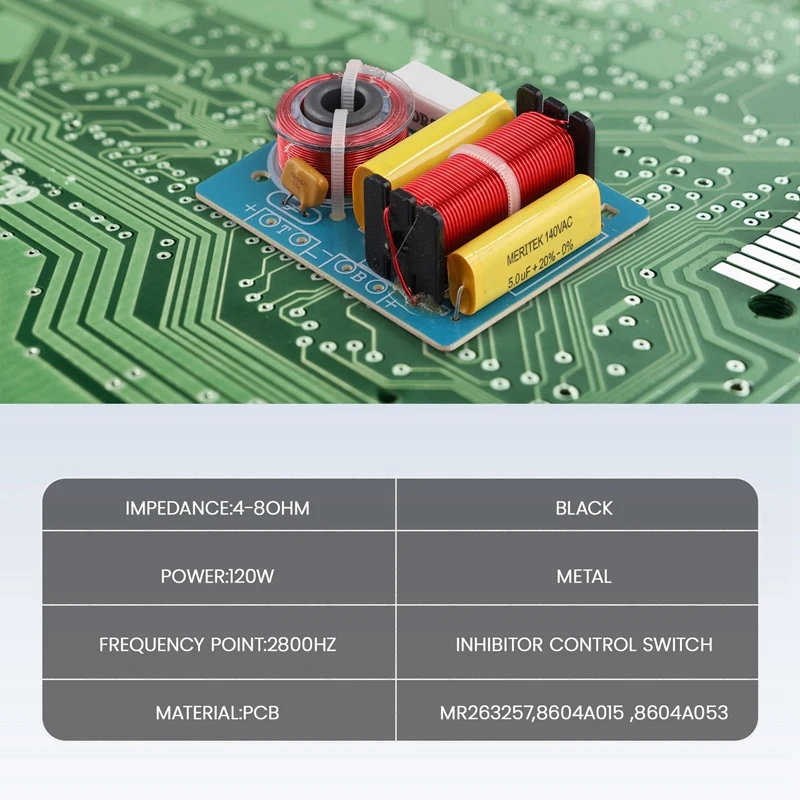 双方向オーディオ周波数分割器、DIYベーススピーカー、サブウーファー、クロスオーバーフィルター、アクセサリー、2800hz、120w