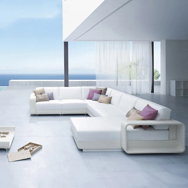 

Rattan chair sofa outdoor courtyard sofa double triple outdoor balcony rattan art sofa combination