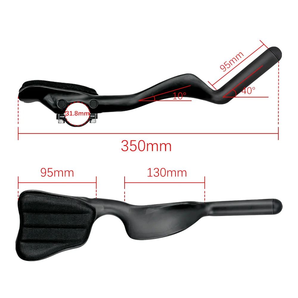 Carbonfaser-Lenkergriff mit hoher Steifigkeit für Rennräder und Mountainbikes, TT-Lenkergriff, 31,8-22,2 mm, universell für Rundrohre, Freizeit – Detail 4