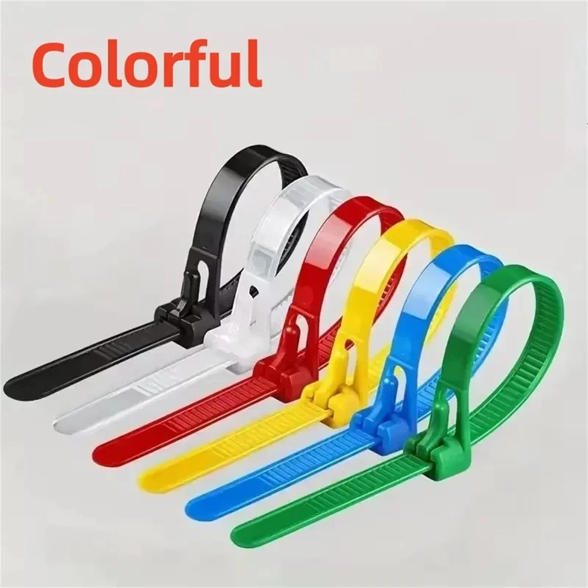 5/1000 pièces Serre-câbles multicolores réutilisables, attaches en nylon recyclables, couleurs mélangées noir et blanc, outil de fixation de câbles