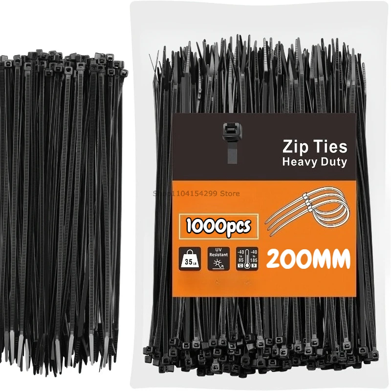 100Pcs Nylon Cable Ties Adjustable Self-locking Ties Straps Uv Resistant Plastic Wire Ties for Home Office Cord Management