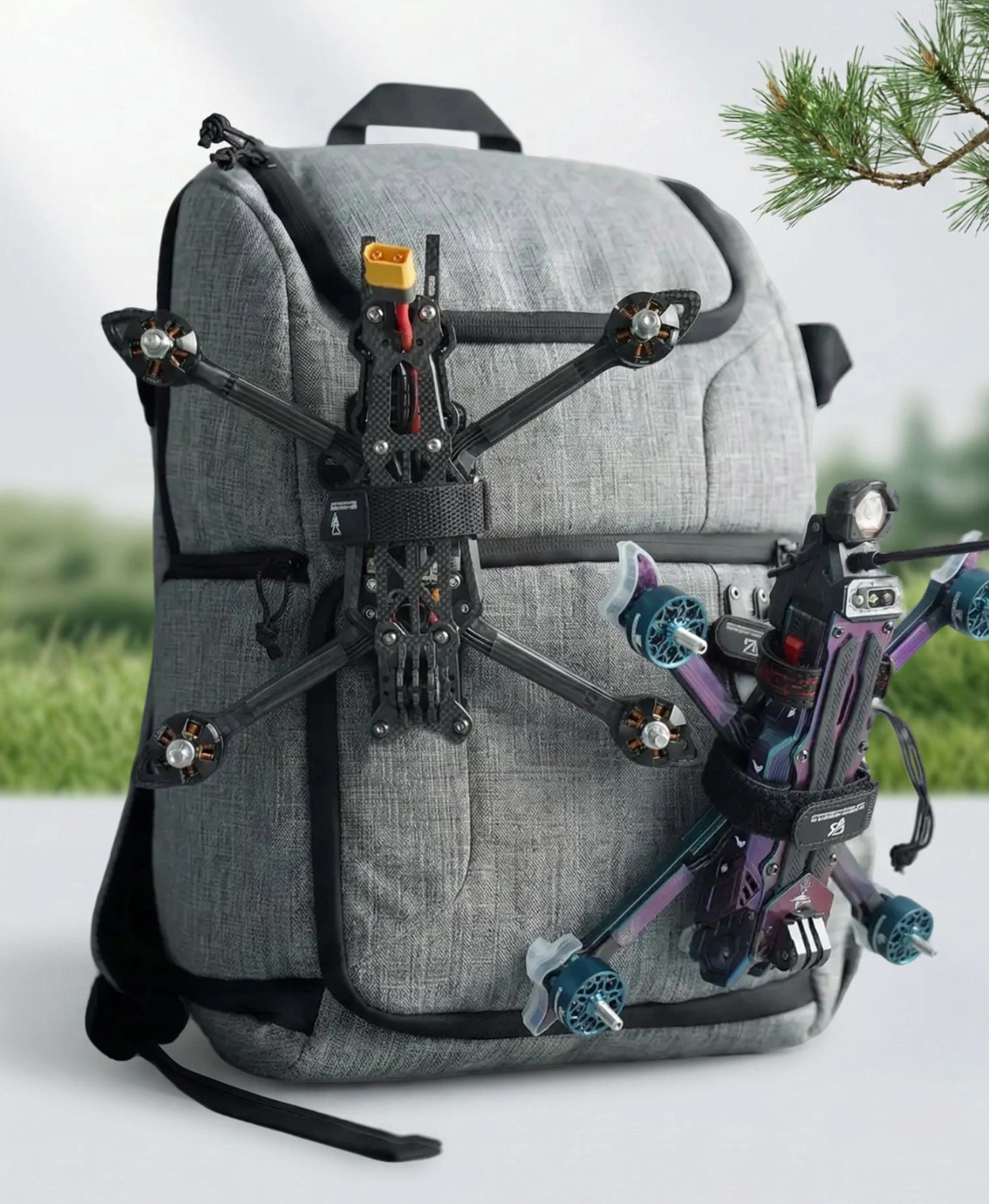 FPV Backpack Double Shoulder Storage Backpack Hang 2 Set Quads Large Capacity 50x32x17cm For Quads Backpack
