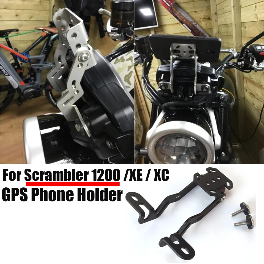 New For Scrambler1200 Motorcycle GPS Phone Holder Navigation Bracket For Scrambler 1200 XE XC Accessories GPS Adapter Holder