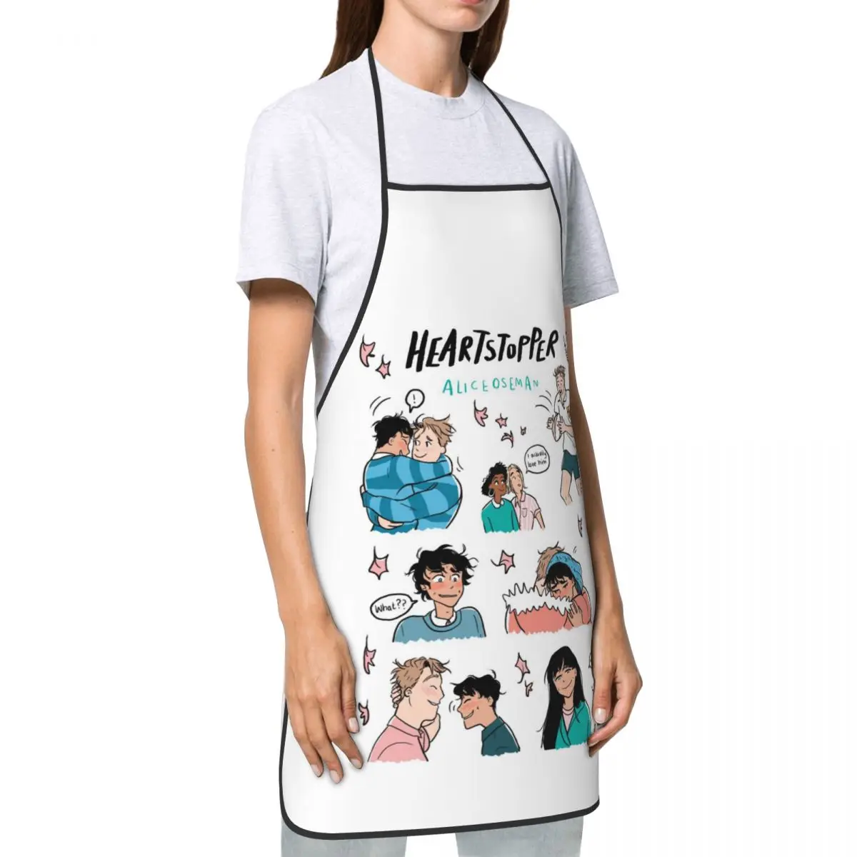 Custom Heartstopper Apron Women Men Unisex Bib Charlie And Nick Kitchen Cooking Tablier Cuisine Chef Baking