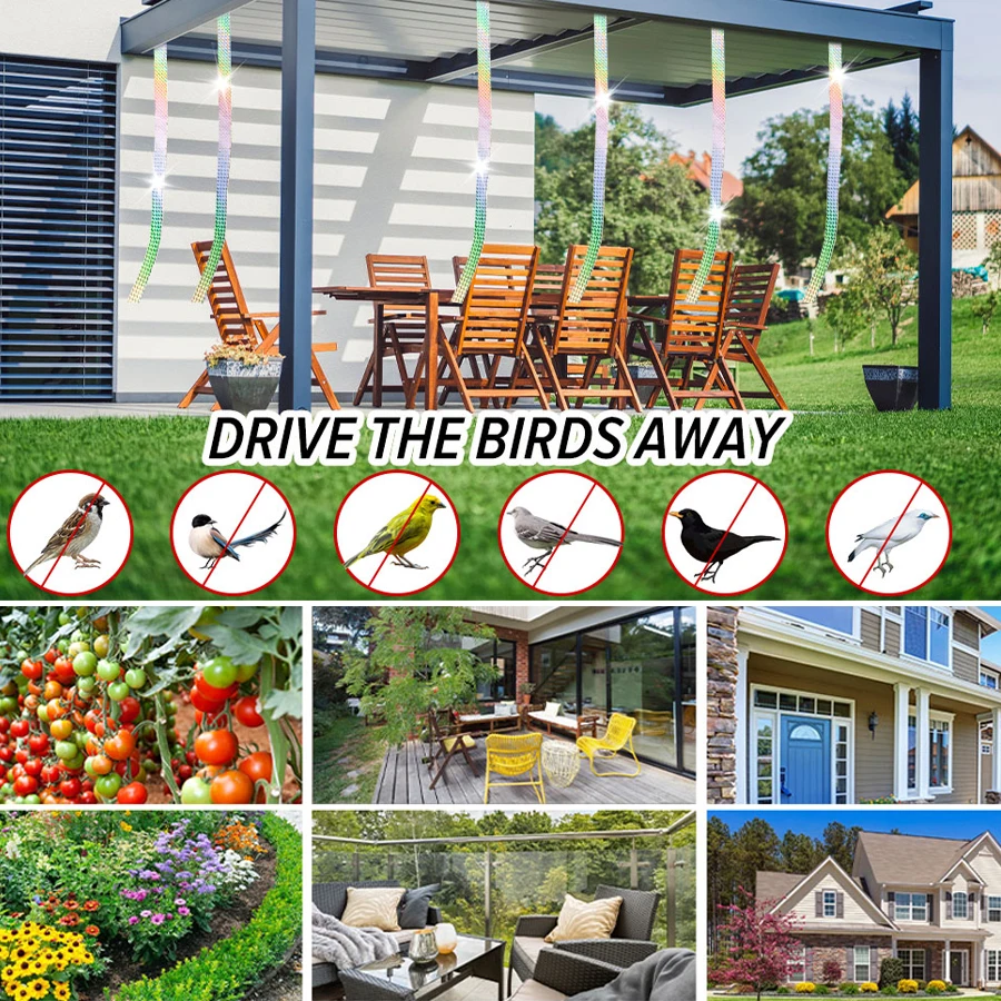 الطيور مبيد الحشرات واسعة تخويف الشريط الحمام بعيدا يرمس الطيور الحيوان طارد في الهواء الطلق حديقة في الشرفة الأدوات استبعاد مكافحة الطيور #2