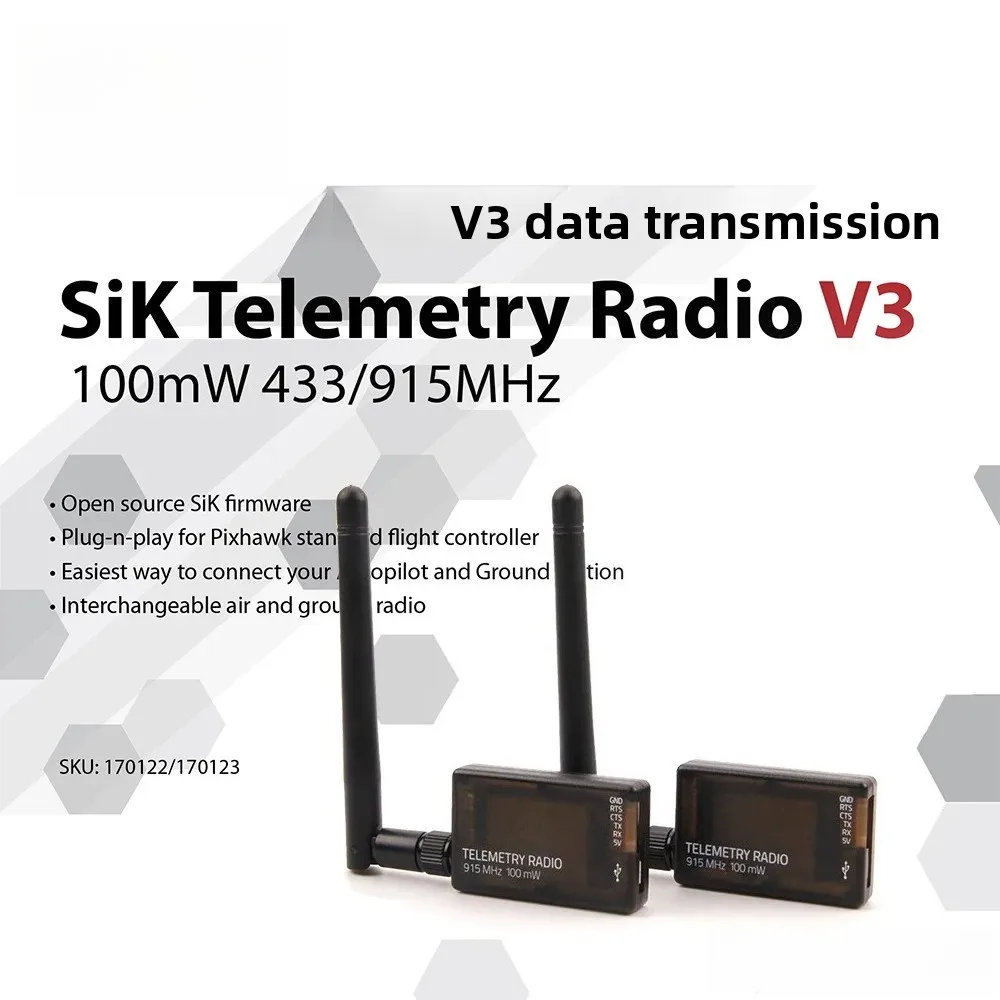 

V3 433/915MHz 100mW Wireless Telemetry Radio Module – Dual Band Data Transmission for Drone & U A V Ground Station