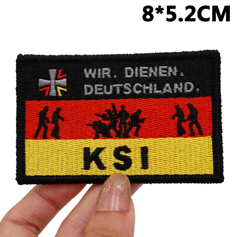 we serve Germany Tactical Embroidery Patches with Hook and Loop Backing for Backpacks Clothing military Accessories