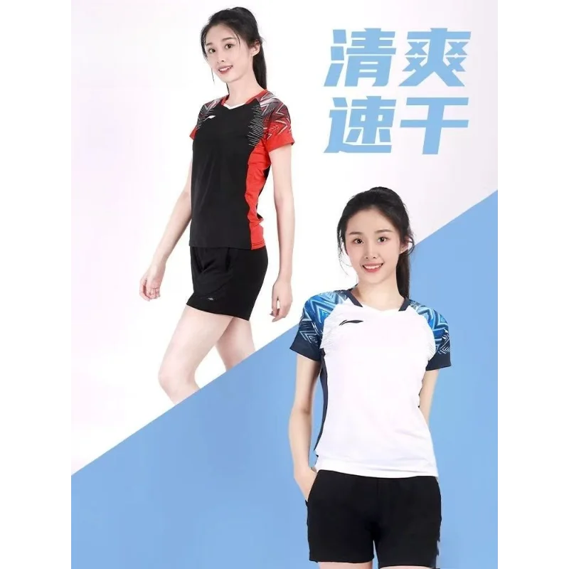 2025 New Table Tennis Sportswear Badminton Short-sleeved Tops Competition Suits T-shirts Breathable Sweat-absorbent Deodorant