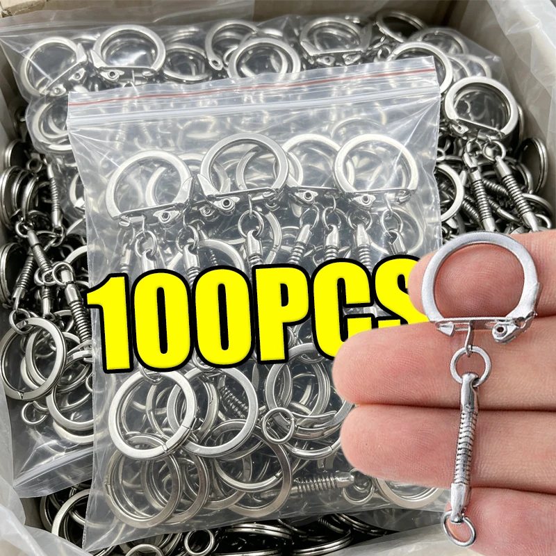 10-100pcs Double-Headed Metal Keychains Pendant Lobster Clip Key Ring Access Card USB Drive Accessories Hanging Clips