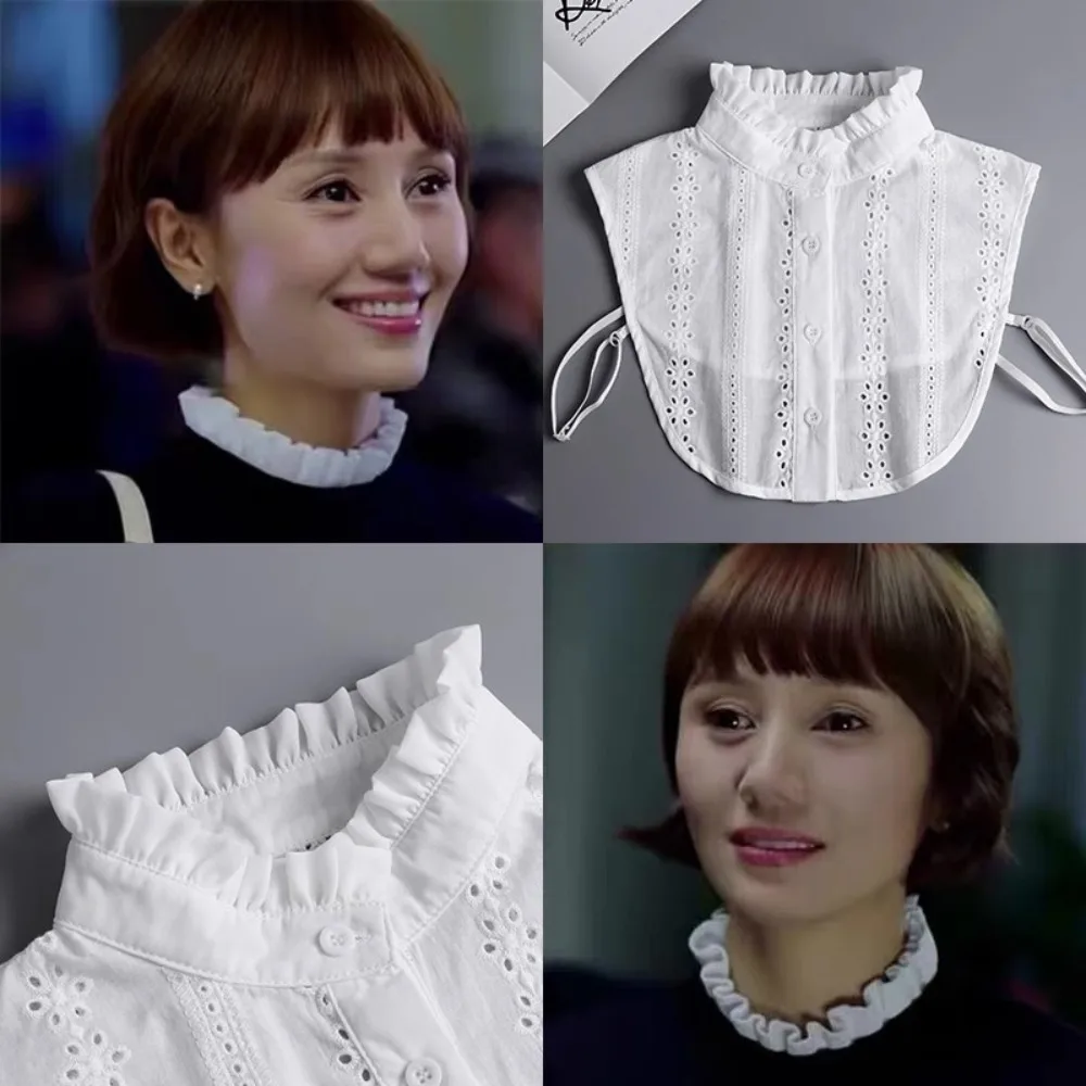 

Женский хлопковый вязаный джемпер с воротником-стойкой и цветочным узором, многослойный дизайн