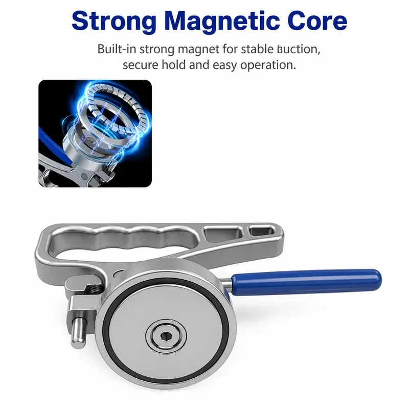 LUOZHIRAN 30KG Magnetic Suction Cup Grabber Strong Pull Force Handheld Magnet Lifter for Metal Parts Mold Handling Hand