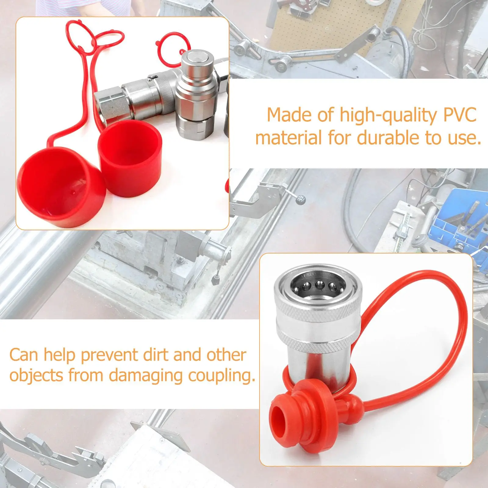 2 Sets Reflective Connector Dust Protection Cap Hose Connecting Pvc Tractor Quick Plastic Caps