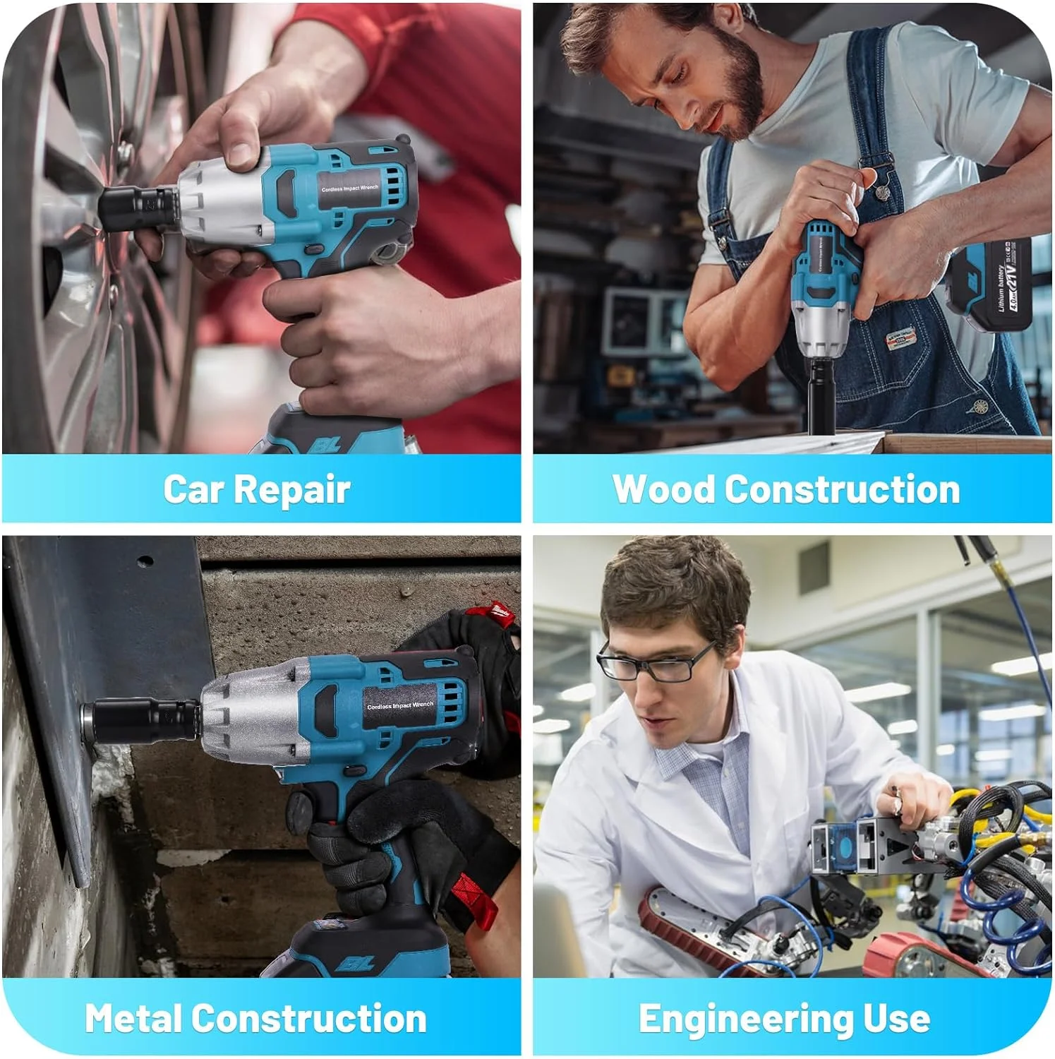 Chave de impacto elétrica sem escova, 450 n.m, 1/2 polegadas, chave de torque, ferramentas de reparo de carro para makita, bateria de 18v