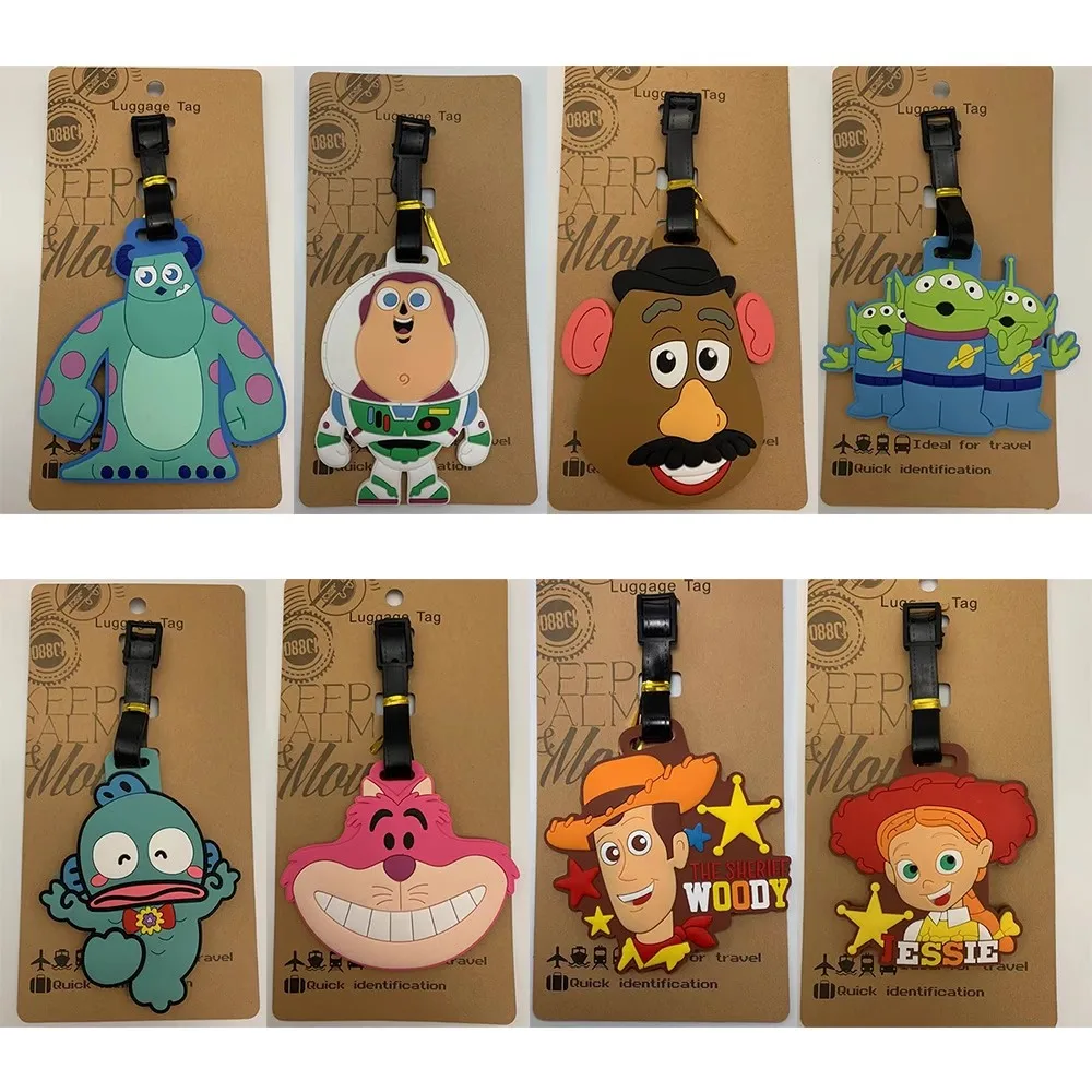 Disney Toy Story Luggage Tag Silica Gel Suitcase ID Address Holder Baggage Boarding Tag Portable Label