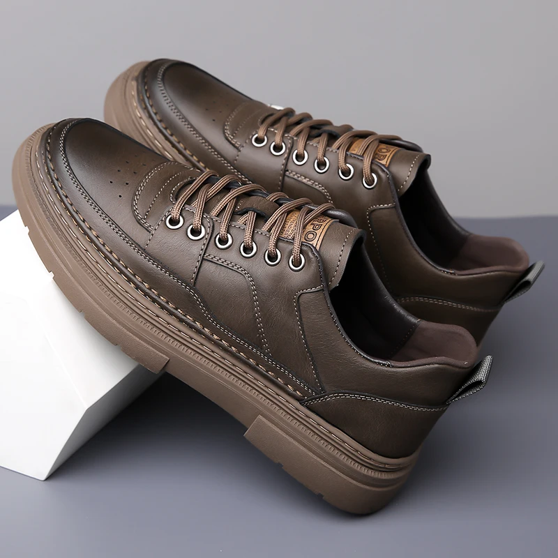 Zapatos deportivos غير الرسمية de cuero para hombre، calzado غير الرسمية للأعمال، القابلة للتنفس، الفقرة برينسا وأوتونو، 2025