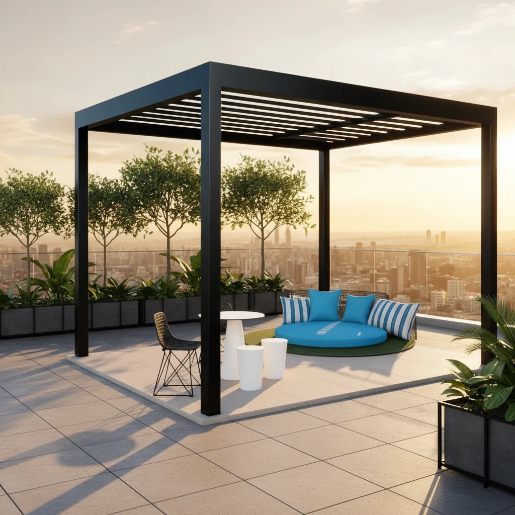 

Weather Resistant Stable Safe Gazebo for Outdoor Spaces Living Enhance Thickness Aluminum Pergola Suitable for Gatherings