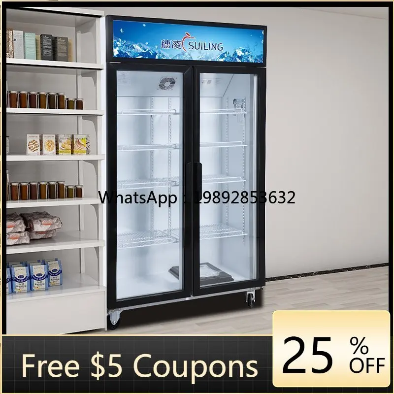 

AA Freezer Vertical Refrigerated Display Cabinet Commercial Large Capacity Air-cooled Frost-free Beverage Fresh-keeping