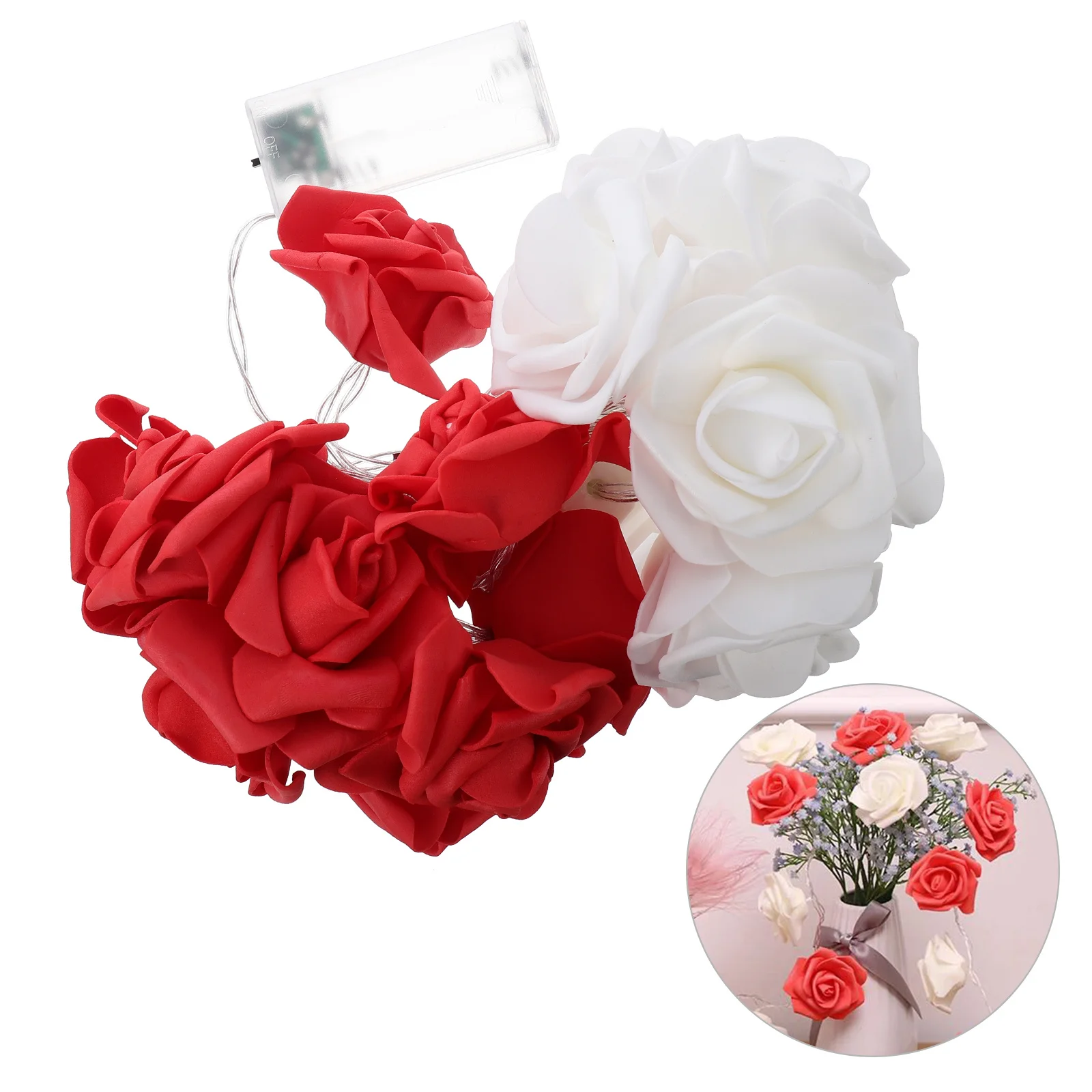 

Indoor Rose Fairy Light String Premium Material Fence Tree Branches Decorative Lighting Rose Flower Light String