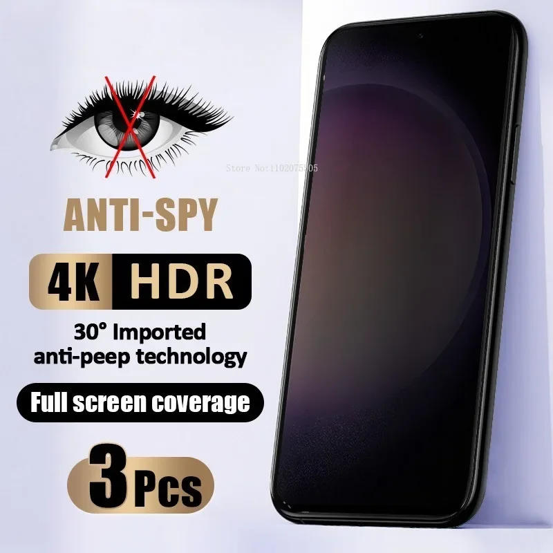 3Pcs Anti-spy Tempered Glass For Samsung A34 A54 A23 A41 A42 M04 M12 M13 M14 M32 M22 M21 M02 M31 M51 M62 Screen Protectors