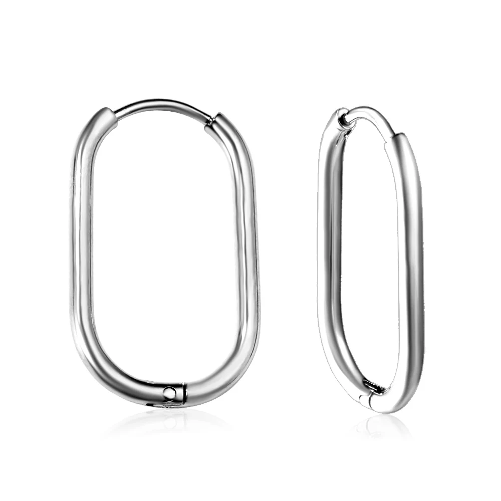 Luxus Stahl neue modische und exquisi Frauen Party Geschenk ovale geometrische Edelstahl Anti-Allergie-Ohrringe Gold Farbe Schmuck