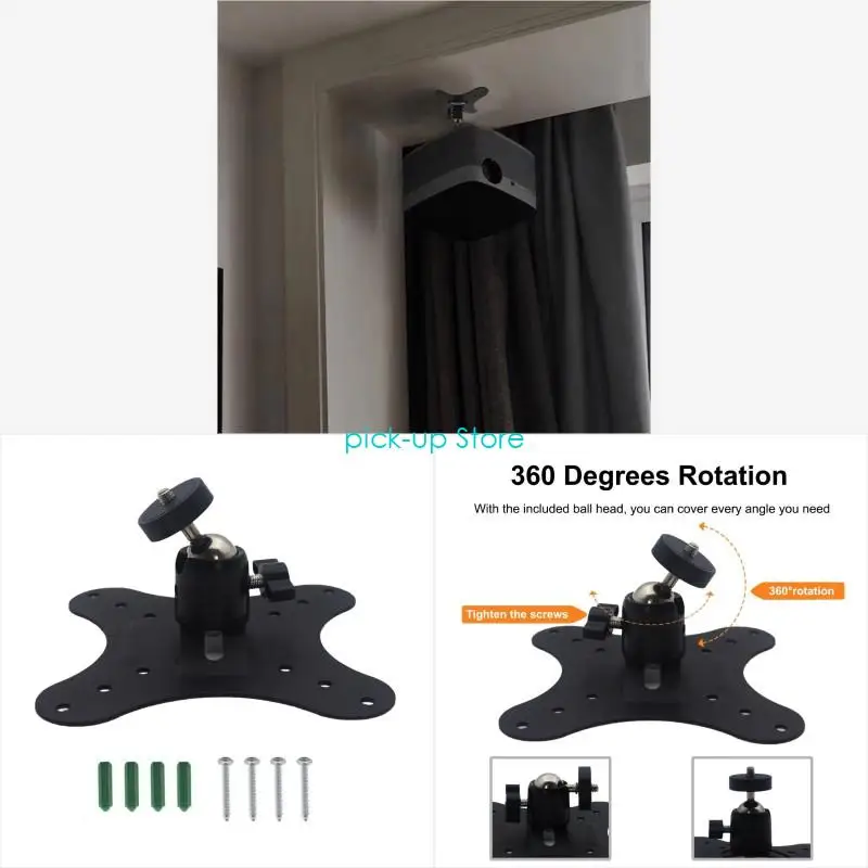 

Q5WA Metal Wall Mount Bracket For Projectors 360 Rotation Adjustable Secure Mounting