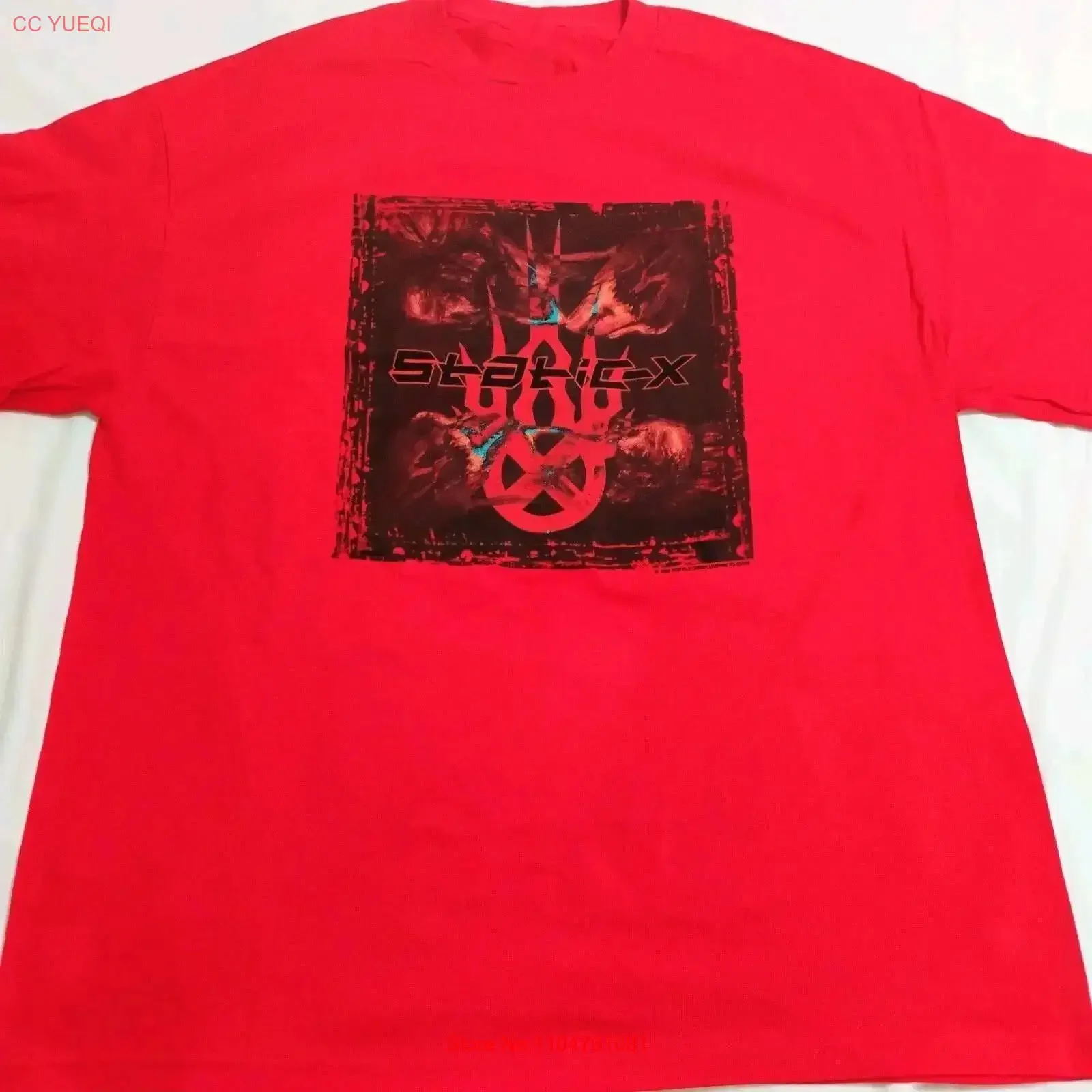 2002 Static X Red Men's Concert Tour T Shirt FN1103 vintage Washed Stretched Slightly Comfortable fashion designer clothes