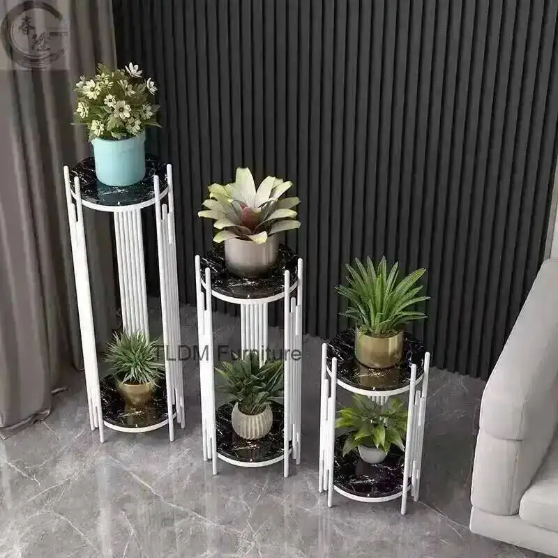 حامل دعم للشرفة، حامل عرض زهرة لرف الحديد بوعاء، سرير الزهور يقف للأواني، منظم النباتات، رف التخزين