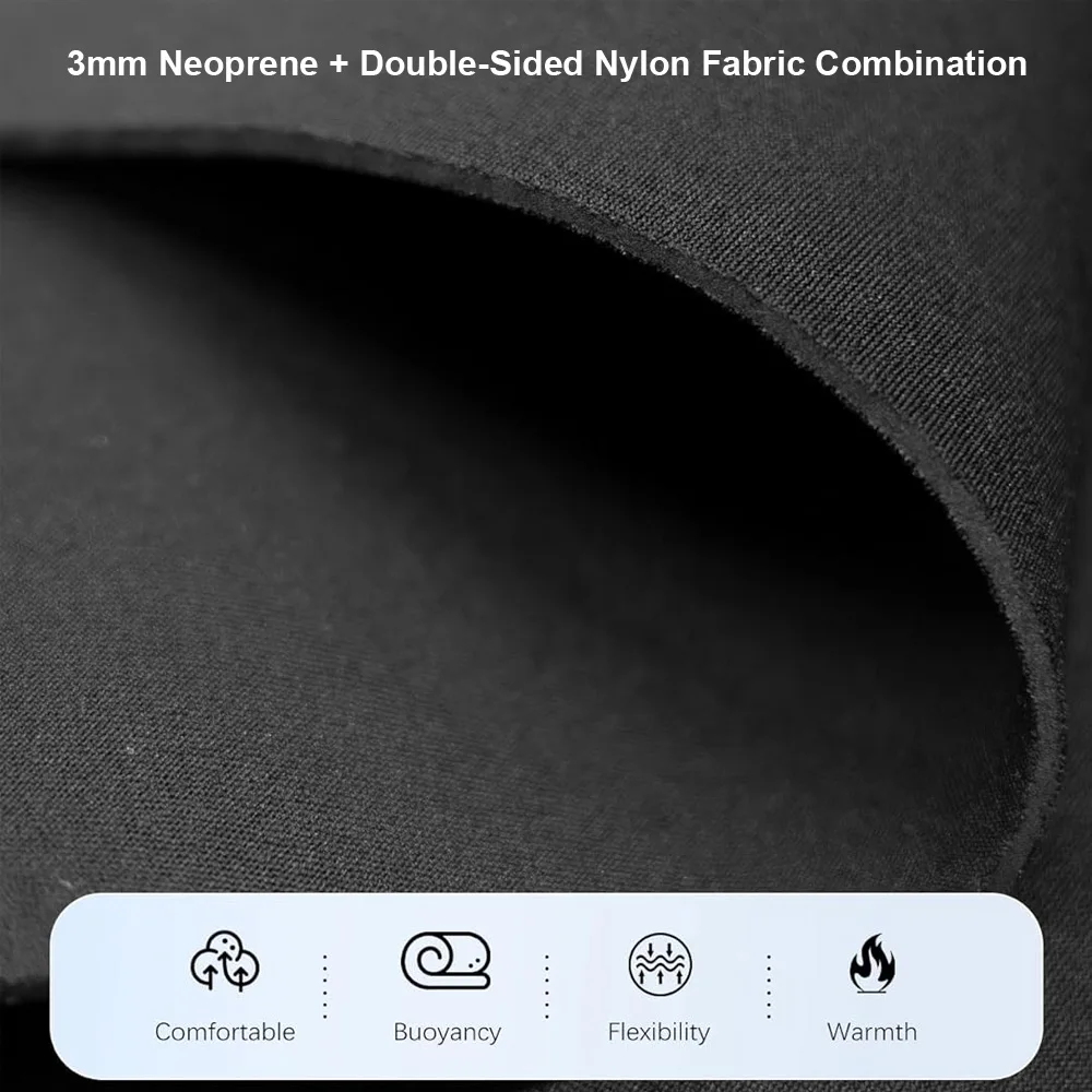 Herren-Neoprenanzug, 3 mm Neopren, kurzärmelig, einteilig, Frühlings-Tauchanzug, hinten, Reißverschluss vorne, Surfen, Tauchen, Schwimmen, Schnorcheln, Kajakfahren – Detail 4