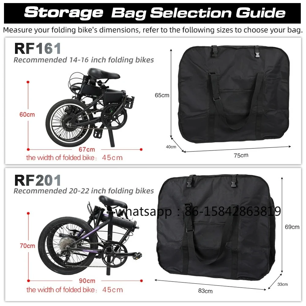 Folding Bike Storage Bag Thickened Fits 20-Inch or 16-Inch Portable Folding Bike Light Bike Travel Carry Handbag Cover
