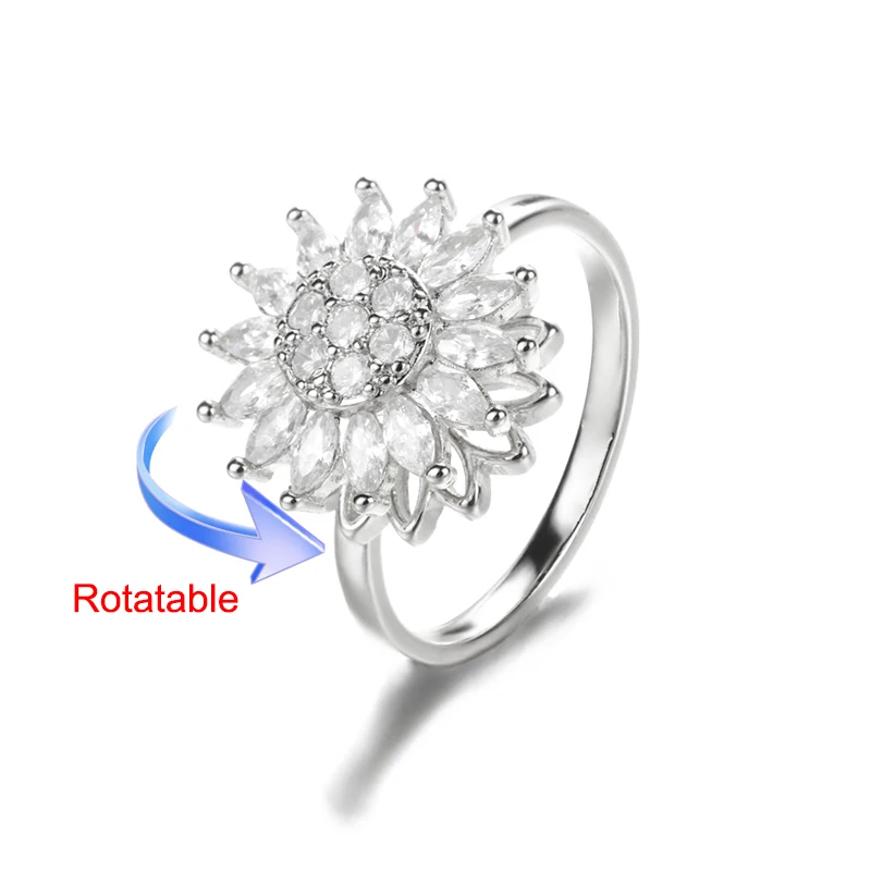 Women's Adjustable Stainless Steel Clover Wedding Ring