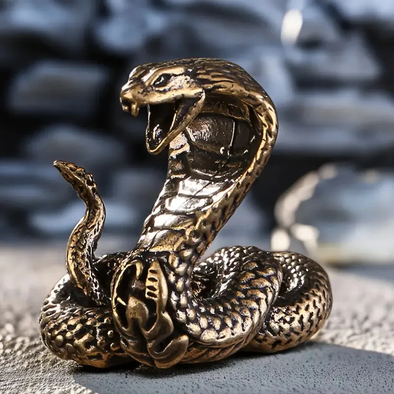 1/3 pieces solid brass zodiac snake tea table ornaments cobra antique tea pet