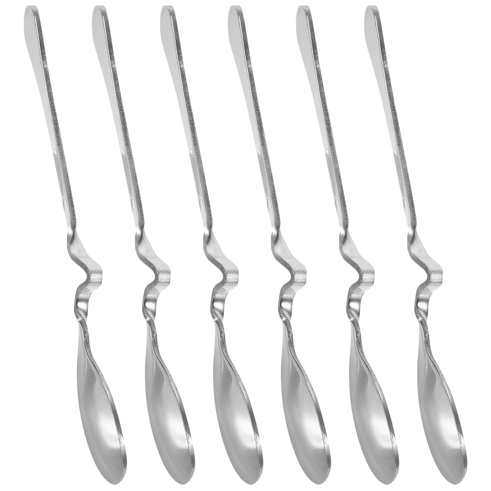 

6pcs Coffee Spoon Stainless Steel S Type Curved Handle Stirring Spoon Mixing Teaspoons For Home Restaurant Use