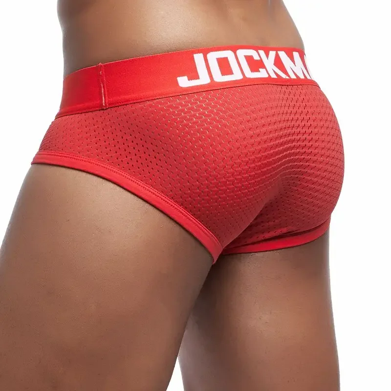 JOCKMAIL New Mesh Men Underwear Sexy Men Briefs Breathable Low Waist Mens Slip Cueca Gay Male Panties Underpants Men Shorts