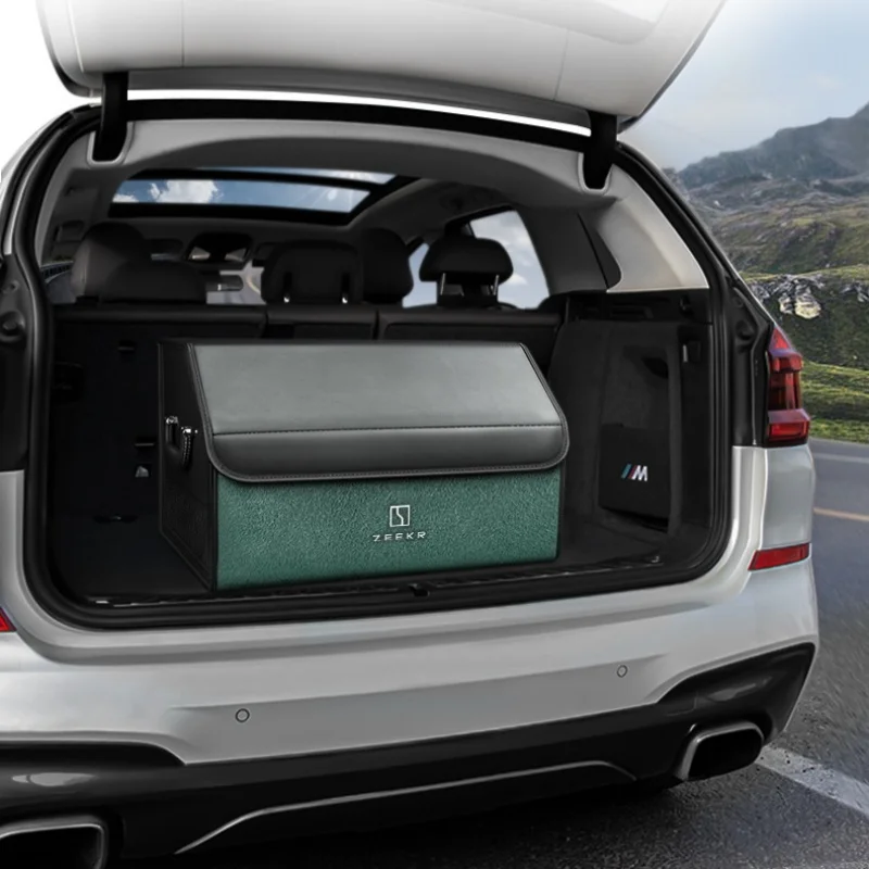 Car Trunk Storage Box Large Capacity Leather Foldable Storage Box Portable Multifunctional Tool Organizer Car Accessories