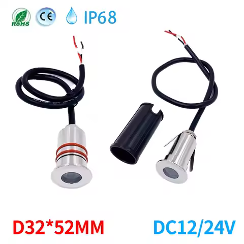 LED stainless steel underground light pool lighting DC12V 24V square staircase path garden deck IP68 waterproof mini spotlight