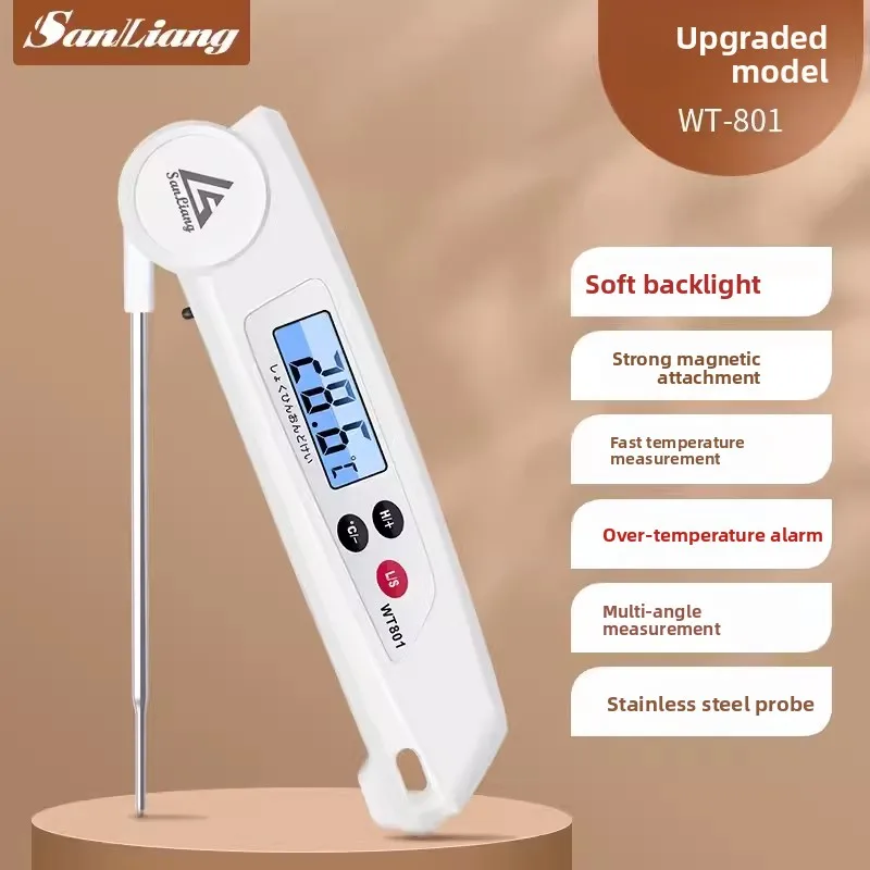 

Water temperature tester meter gauge food probe thermometer Inside Oil Baking Barbecue Interior Juice fold Internal long