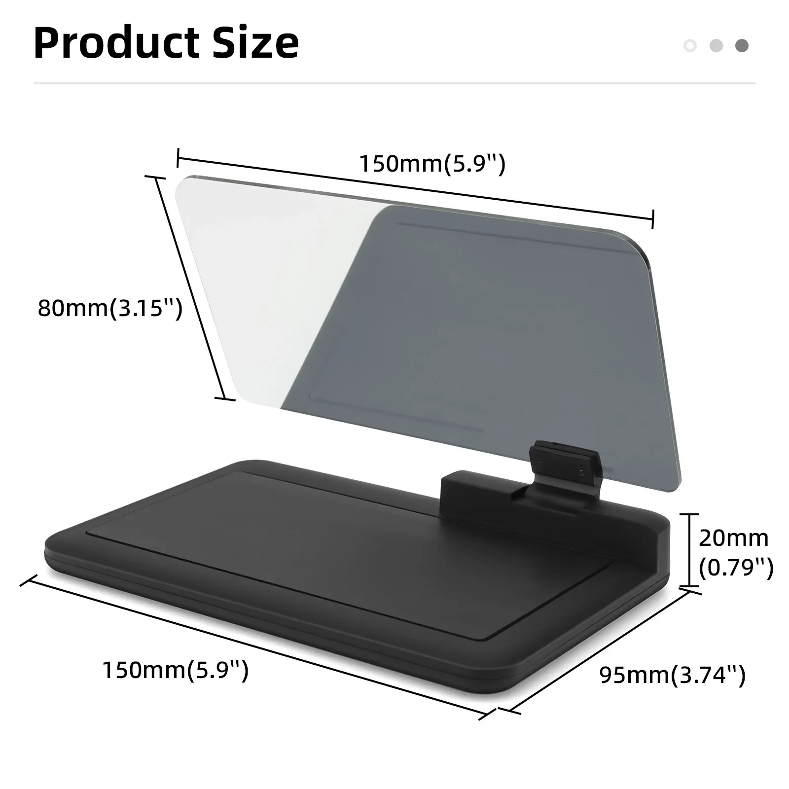 A8 Head Up Display Holder Bracket HUD Holder Projector Stand for GPS Navigator Wireless Charger ABS Car Support Holder