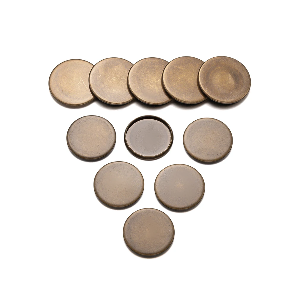 20pcs Antique Bronze Flat Round Trays Edge Bezel Cups Blank Cabochon Settings for Necklace Bracelet Jewelry Making DIY Findings