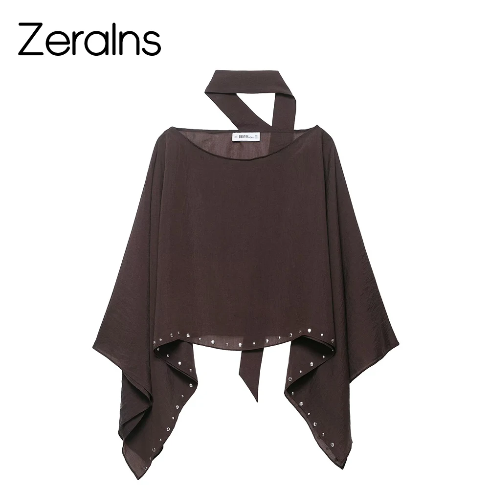 

ZERAINS Summer new women's clothing European and American style fashion personality casual temperament rivet scarf cloak
