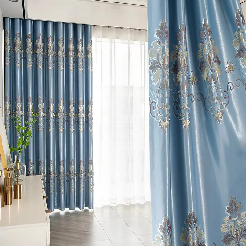 2024 New Nordic Light Luxury Simple Curtains for Living Room Bedroom Balcony Bay Window Retro Sunshade Curtain