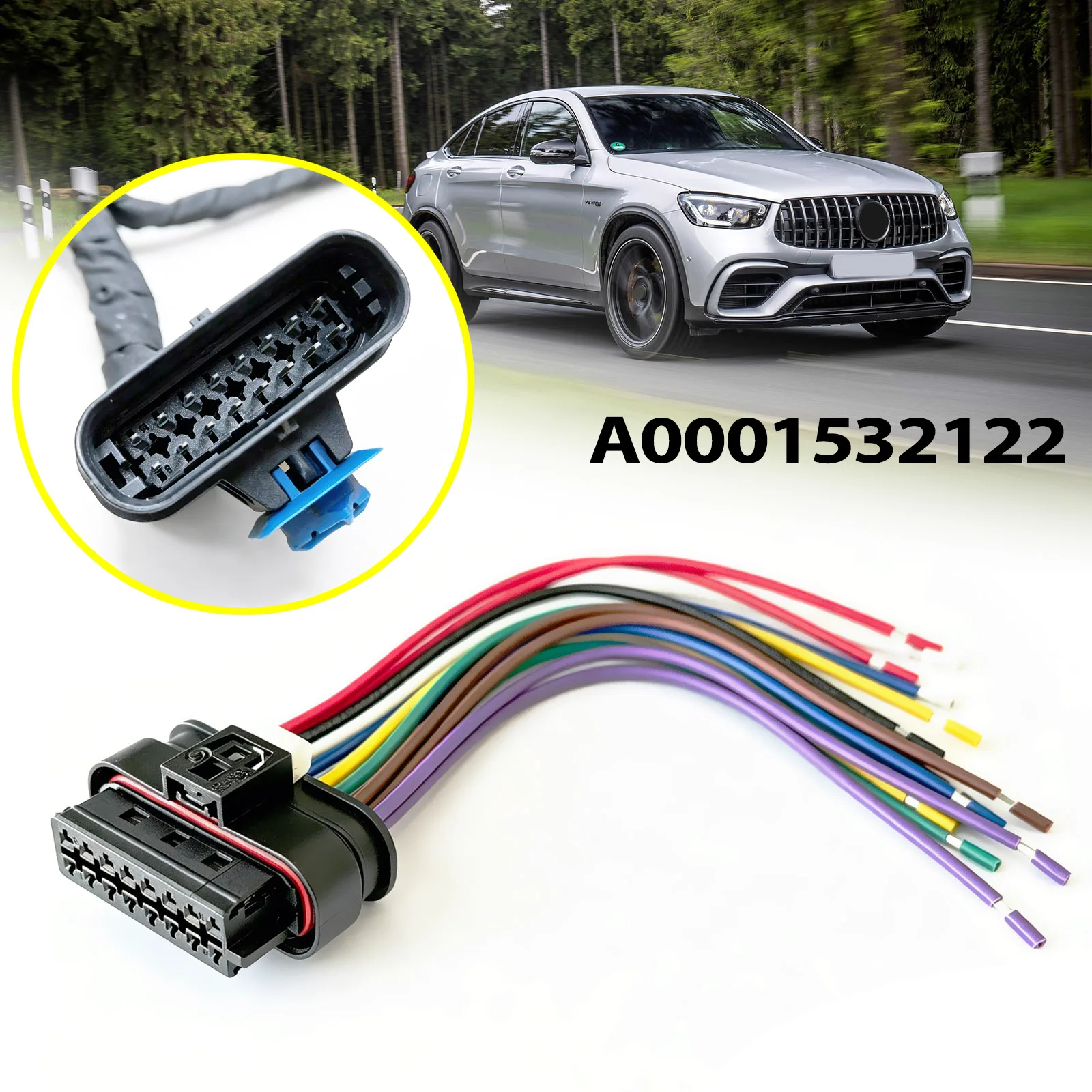 16-Pin PDC Parking Sensor Plug Connector Wiring Harness Loom For Mercedes A B C E S Class CLA GLA GLC GLE A0001532122 Housing