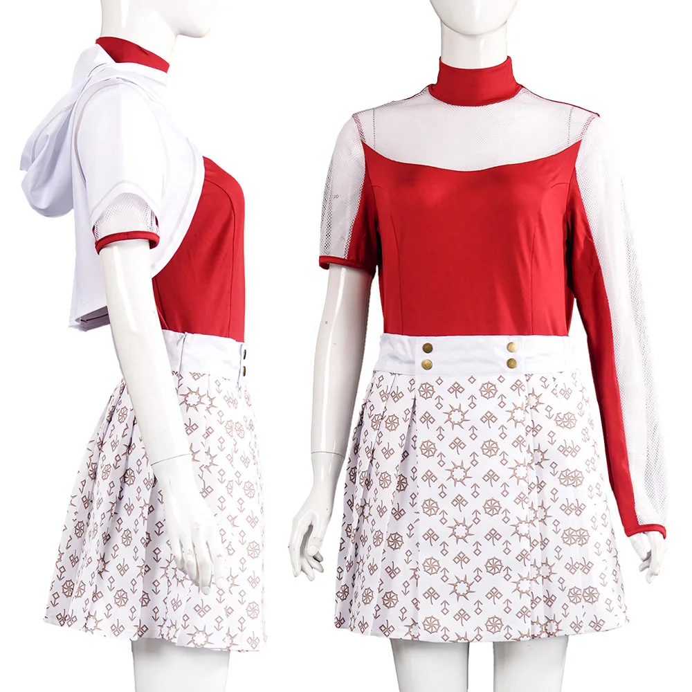 2025 TV Zombies Addison Cosplay Costume Red Top White Skirt Coat Outfits Women Disguise Halloween Carnival Party Roleplay Suit