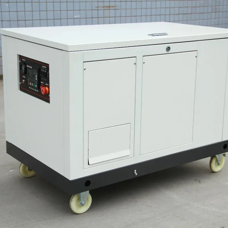 10-20KW Silent Dual Fuel Generator - 15/25KVA Wheel-Mounted LPG/NG/Gasol-ine Turbine for Home Backup
