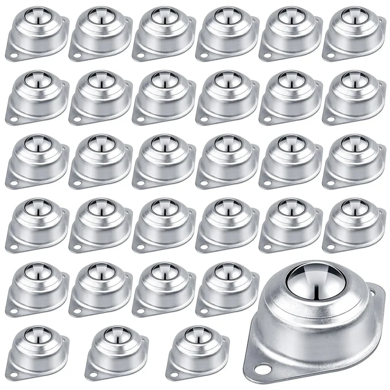 

30Pcs Roller Ball Transfer Bearing, 1/2Inch Carbon Steel Ball Casters, Mounted Round Ball Transfer Unit For Conveyor-A74P