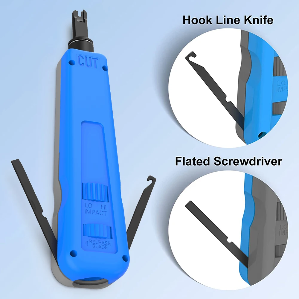 Strumento di impatto per punzonatura Denswire con gancio per cavo, cavo di rete Cat6/Cat5e Strumenti per l'inserimento del terminale di impatto telefonico