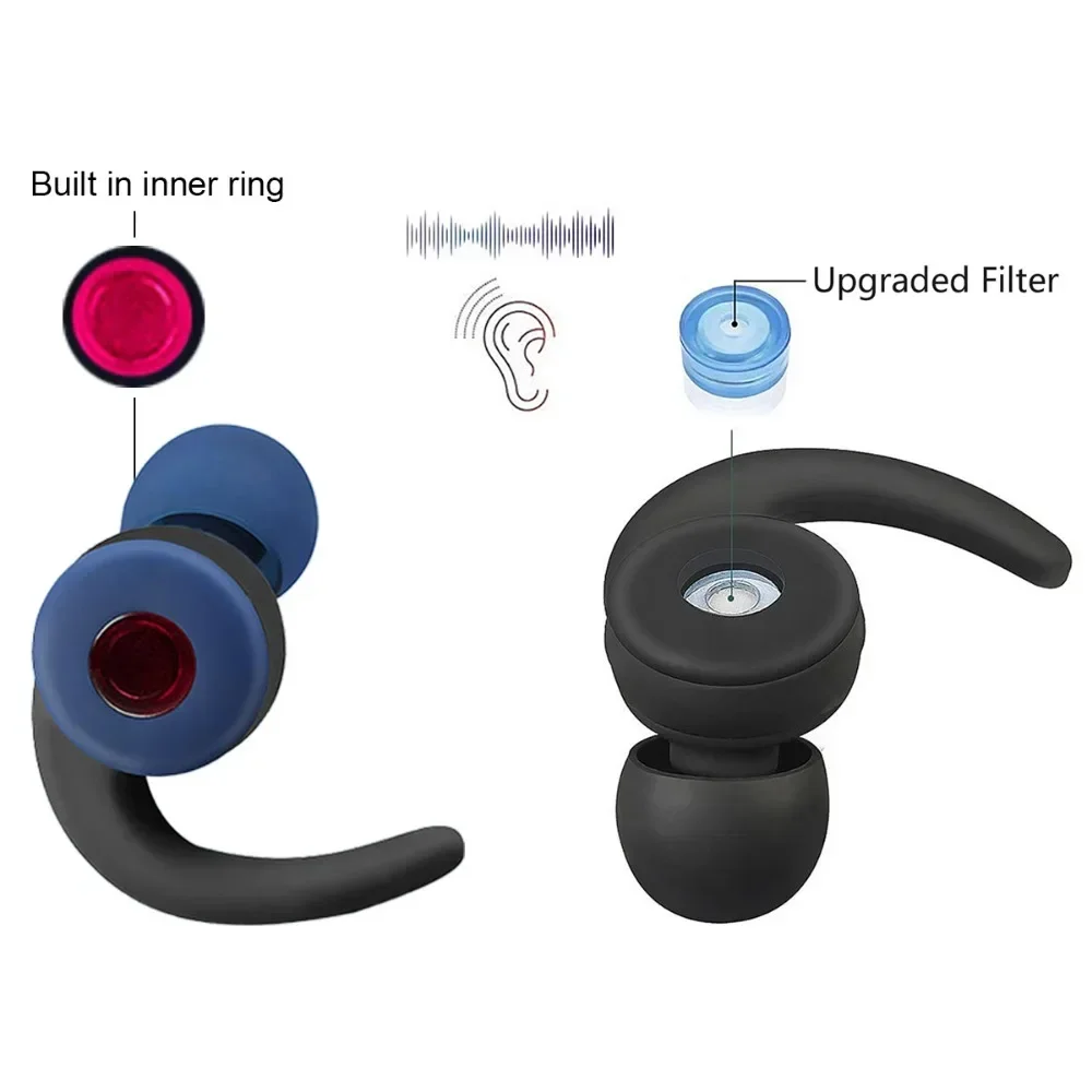 Nano Silicone Soundproof Silicone Sleep EarPlugs Reusable Hearing Protection Noise Cancelling Earplug for Travel Sleep Snoring