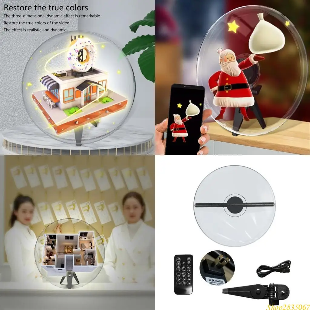 

Remote Control LED Sign Advertising Display Desktop 27cm Hologram Small Fan 831F