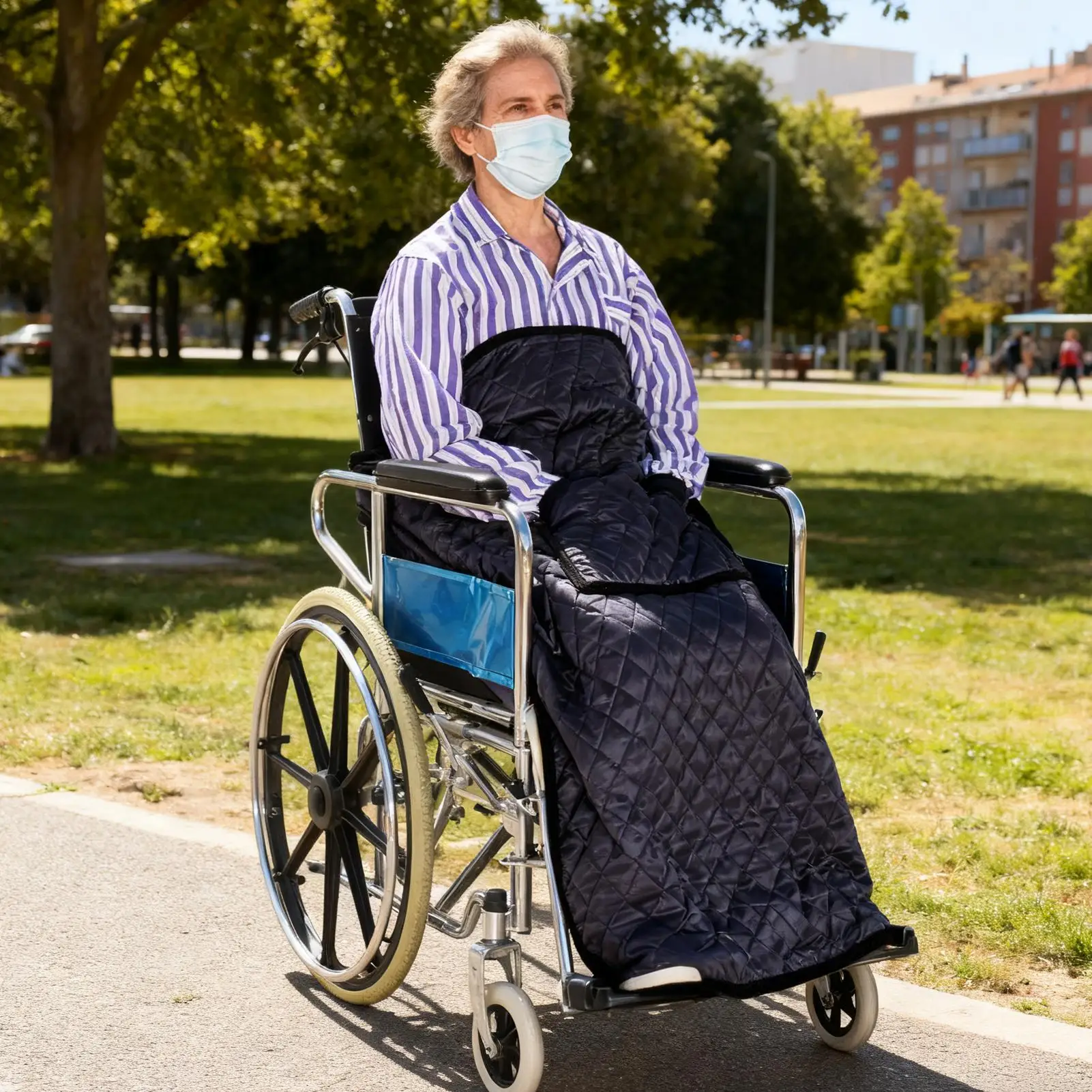 Wheelchair Blanket Thicken Warm Wheelchair Apron Fleece Wrap Blanket Accessories for The Aged Patient Elderly Wheelchair Cover